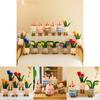 Plush Tulip Flower Succulent Potted Plant Ornament Home Furniture Decoration
