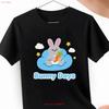 Unisexs Slim Fit Bunny Days With Stars Clouds T Shirt Cute Carrot Prin Vintage Slightly Versatile Unisex Homme Stretched