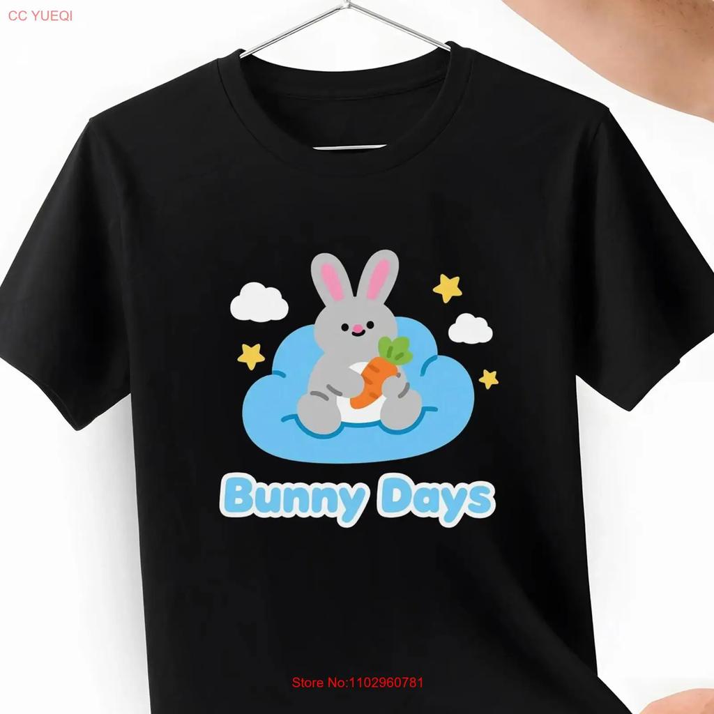 Unisexs Slim Fit Bunny Days With Stars Clouds T Shirt Cute Carrot Prin Vintage Slightly Versatile Unisex Homme Stretched