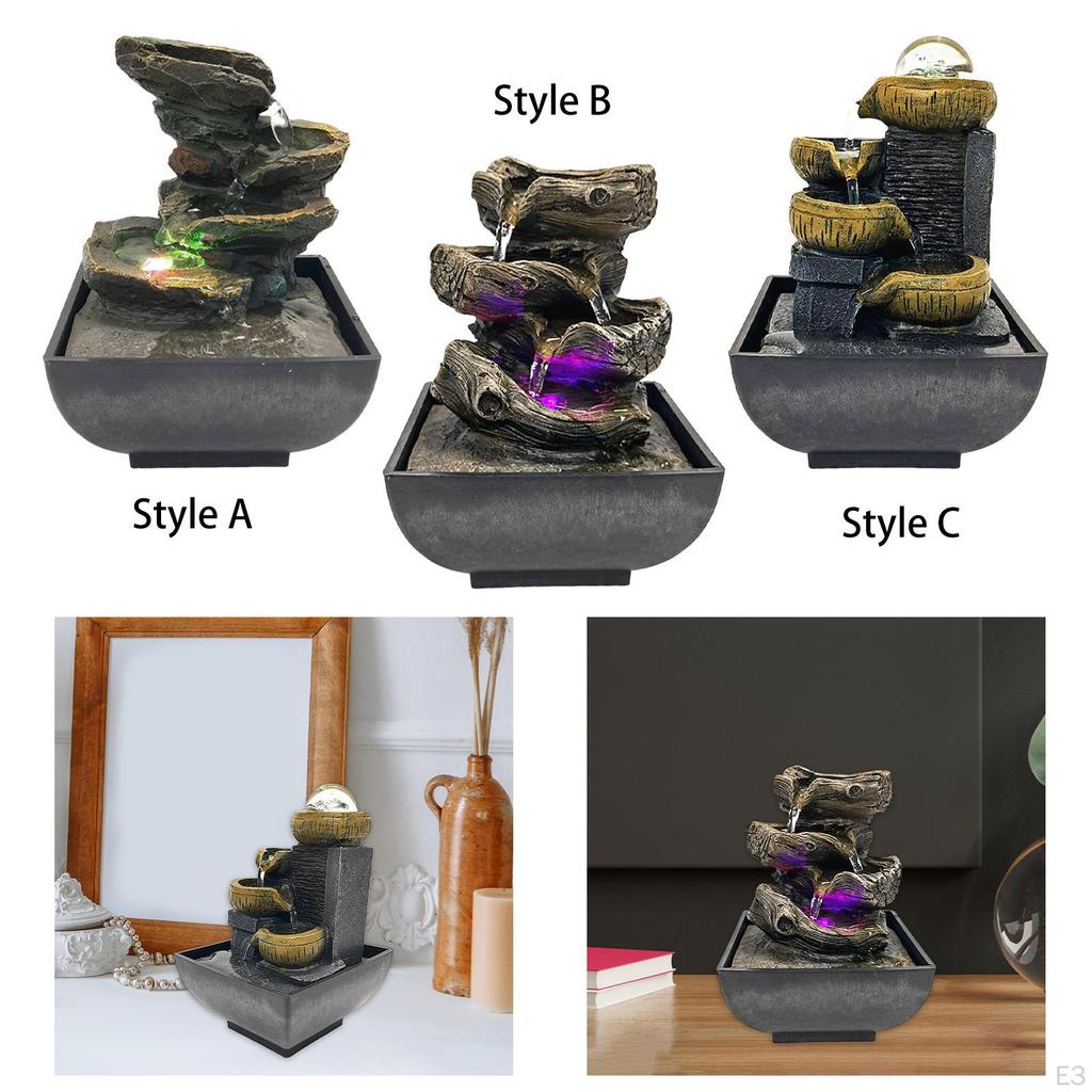 4stupňová stolní vodní fontána Říční kameny Feng Shui ozdoby Relaxace Běžící Dekorativní