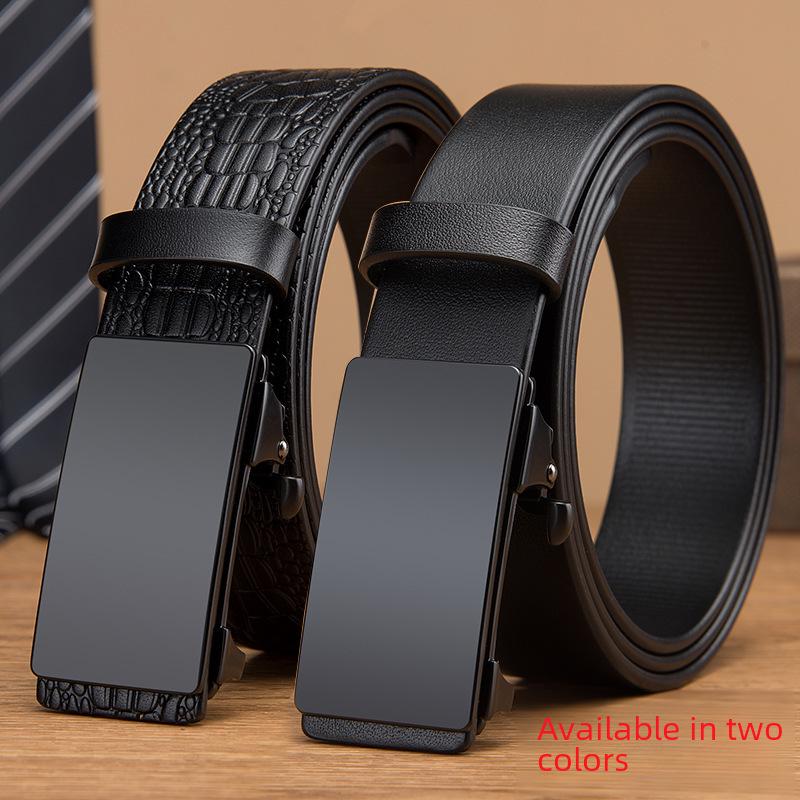 Men's Leather Belt with Automatic Clasp