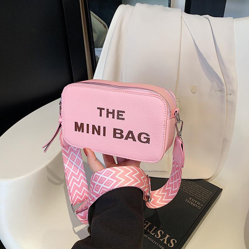 Simple Solid Color Gold Letter Printed Women Large Capacity Casual Shoulder Bag For Casual Daily Use