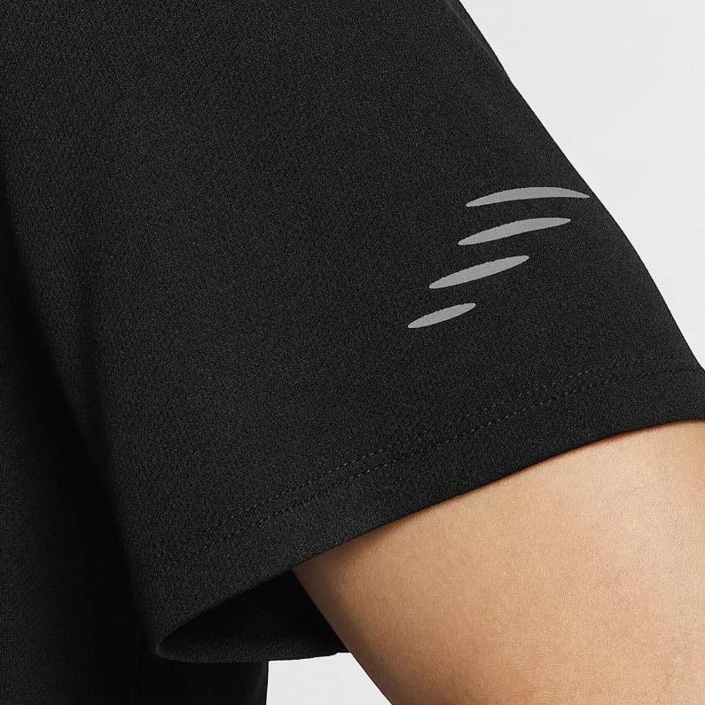 Nike Miler Flash Fashion Comfortable Skin-Friendly Soft Breathable Quick-Dry UV Protection Short Sleeve T-Shirt Men Tops Black IB4128-010