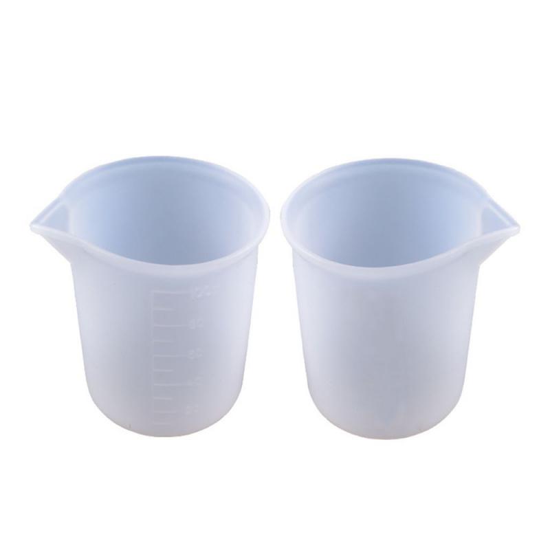 100ML Silicone Measuring Cup Graduated Beaker Epoxy Resin Glue Tools Reused Silicone Round Stirring Rod Measuring Tools