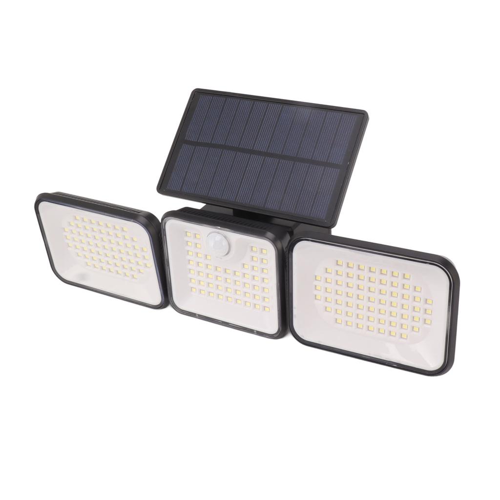 Solar Außenleuchte 180 LEDs 6000 Bis 7000K Superhell 3 Verstellbare Köpfe IP65 Außen Bewegung