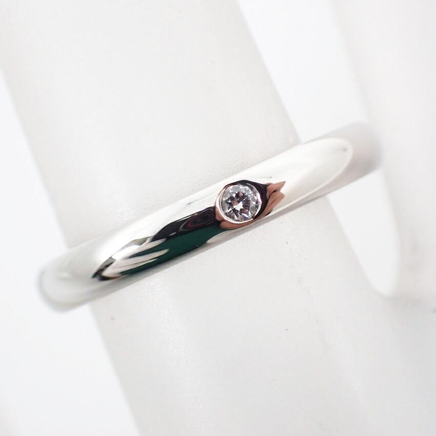 [Pre-owned] TIFFANY Pt950 Diamond Stacking Band Ring, Size 8, J44-7