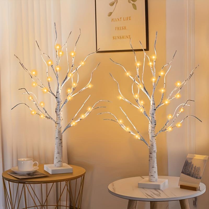 

Elegant Lighted Birch Tree Decor with Warm White LED Lights, Freestanding Indoor Outdoor Sturdy Plastic Construction with White Trunk Branches for Hol 24.0inch теплый белый