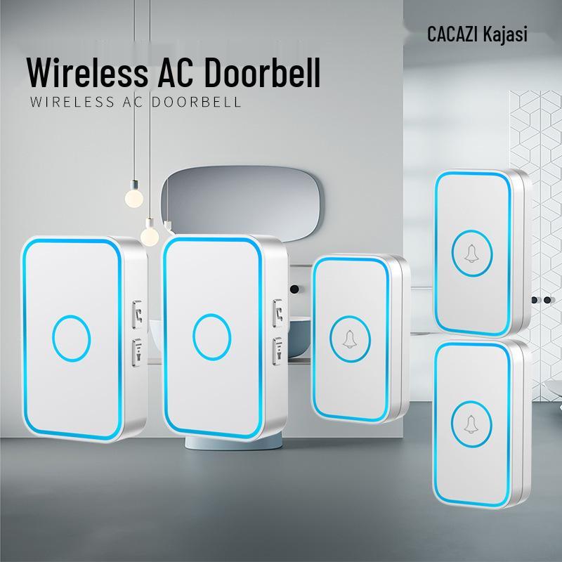 Smart Long-distance Wireless Doorbell with Remote Control for Household Use белый