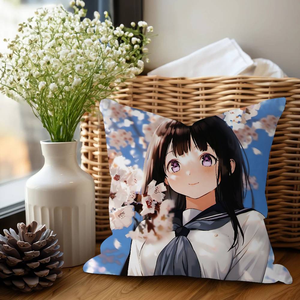 Chitanda Eru Anime Pillow Cushion Cover Pillowcase Living Room Sofa Home Decor Customized