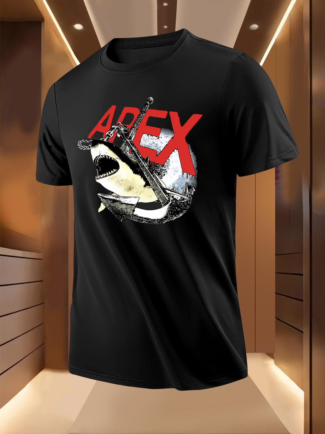 Shark Anchor Logo Tshirt - Bold Red Black Graphic XXXL