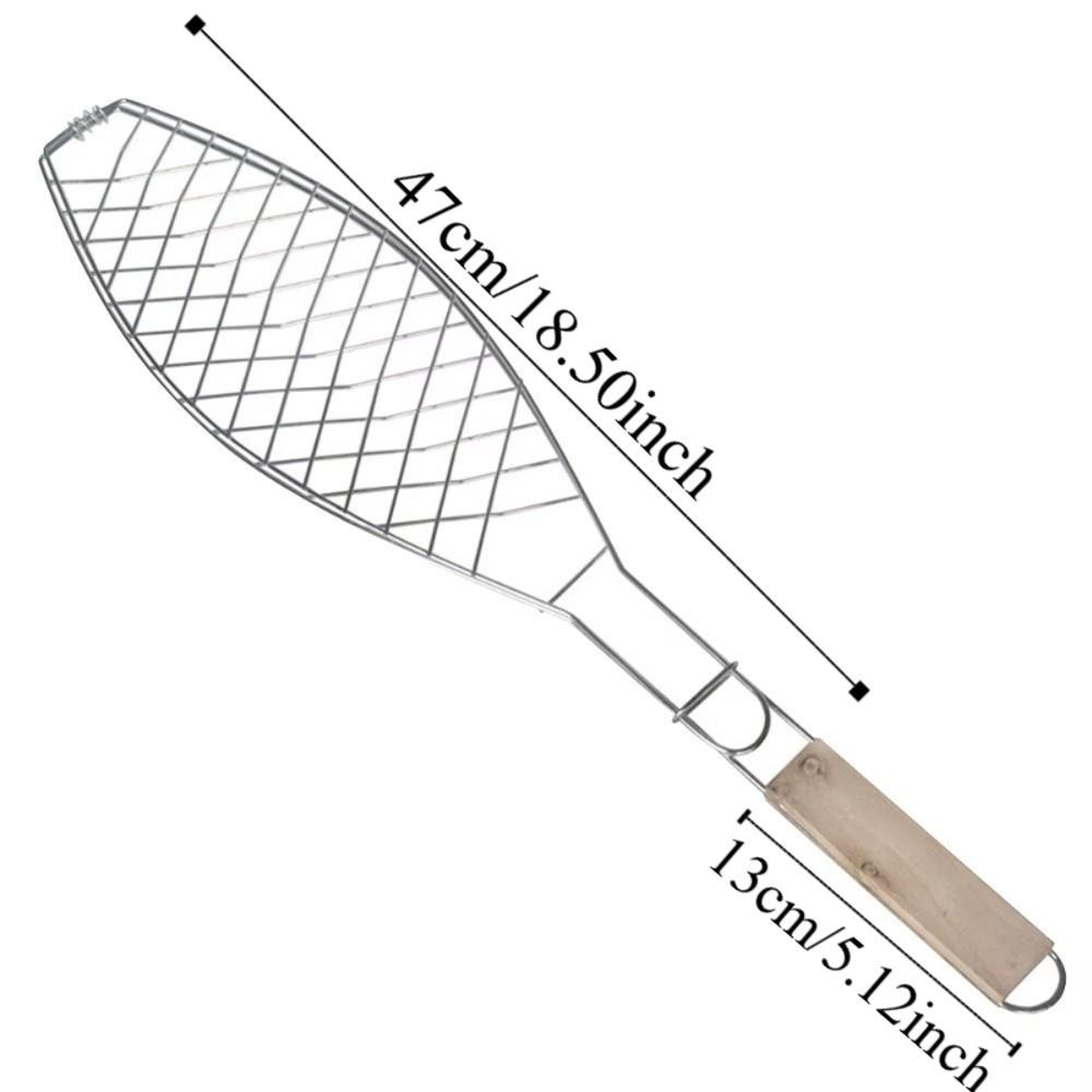 Mesh Design Roasting Fish Basket Nonstick Surface Portable Grilling Basket DIY Cooking Flexible Net Vegetable Basket Camping BBQ