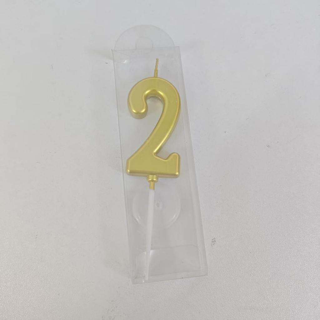 1/2/10pcs Number Birthday Candles, Gold Number Candles, Cake Number Candles, Party Celebration