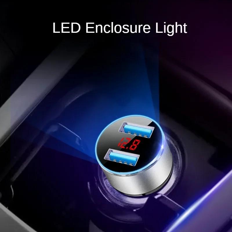 QC 3.0 Car Charger Multi-function Dual USB LED Display Voltmeter Monitors Car Cigarette Lighter Charger Adapter Car Supplies