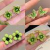 Mambo Mint Green Crystal Flower Butterfly Stud Earrings Temperament Personality Earrings Sweet Earrings Women