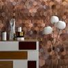 Black Walnut Hexagon 3D Stereo Mosaic Wall Hanging Decoration Hotel Bar Cafe Background Decoration Modern Wall Hanging Decor