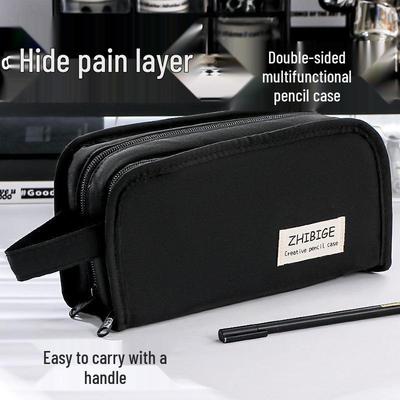 Japanese Boys' Transparent Pencil Case 2026 with Hidden Layer - Large Capacity, Stylish & Trendy