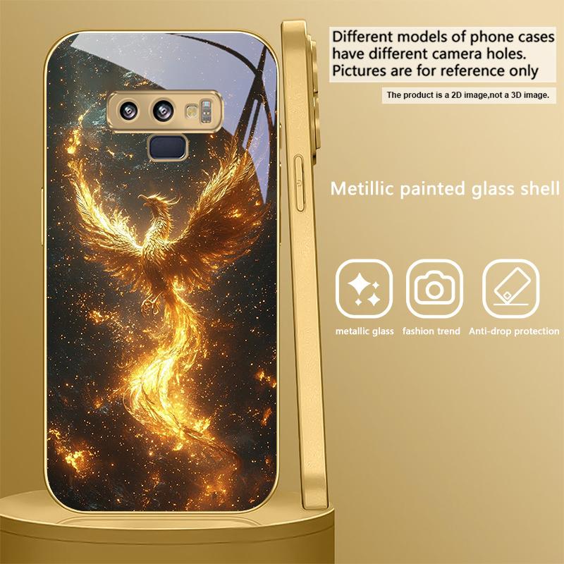 Goldener Phönix Nirvana Für Samsung A 01 52S A04 A05S A10 A12 13 22 23 24 36 42 M02 Note 10 20Ultra 8 9 Goldene Glas-Handyhülle
