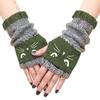 Knit Gloves Thermal Winter Gloves Warm Cute Cat Fingerless Gloves Christmas Unisex Anti-Cold Thickened Touchscreen Mittens