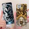 For Samsung Galaxy A22 4G A225F / A22 5G A226B Cool Dragon Tiger Pattern Phone Case For Samsung A22 Soft Silicone TPU Bumpers