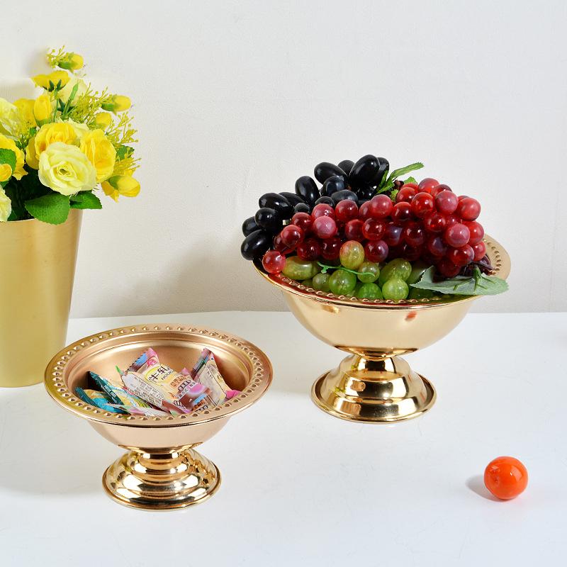 Gold-plated Metal Decorative Jar Wedding Props Wedding Ornaments Wrought Iron Candy Box Flower Arrangement Home Decoration