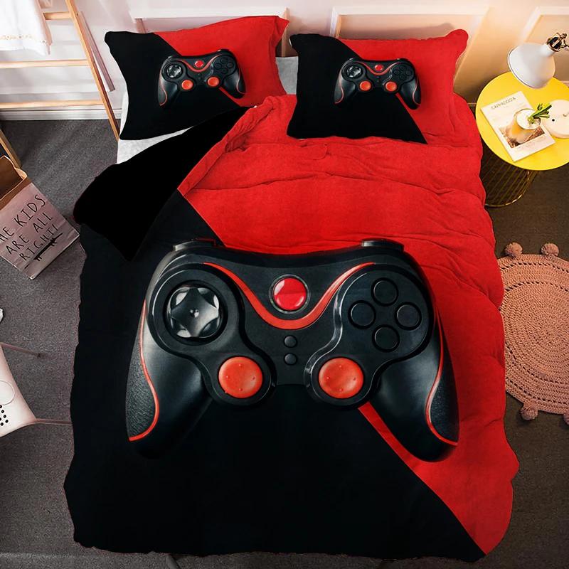 Moderne Technologie-Trends Gamer Bettwäsche-Set für Erwachsene Kinder Gamepad Steppdecke/ Bettbezug Hippie Nordisch Polyester Steppdeckenbezug