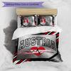 Austria Football Printed Bedding 3 Piece Set Cozy Breathable Bed Cover Set as Housewarming Holiday Gift