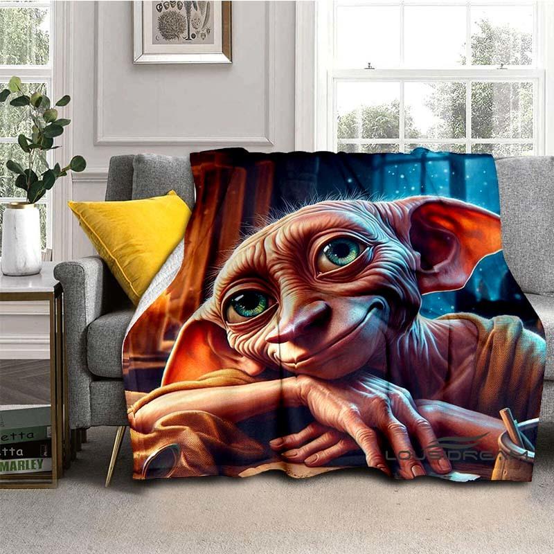 Dobby the House-Elf Cartoon Blanket — 3D-Printed Harry Potter Throw Blanket for Sofas, Beds, Cars, Living Rooms, and Bedrooms