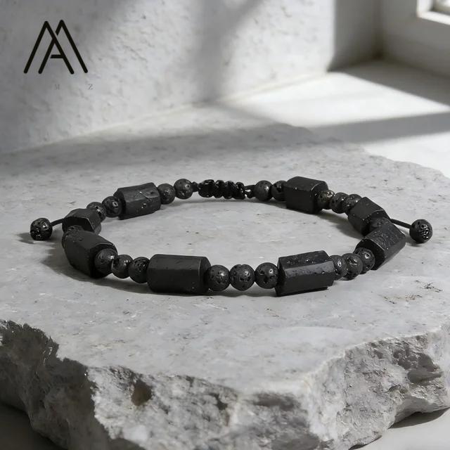 Amazing Jewelry Black Iron Rough Column Charm Bracelet Masculine Protection Amulet Classic Style Spacer Made in China