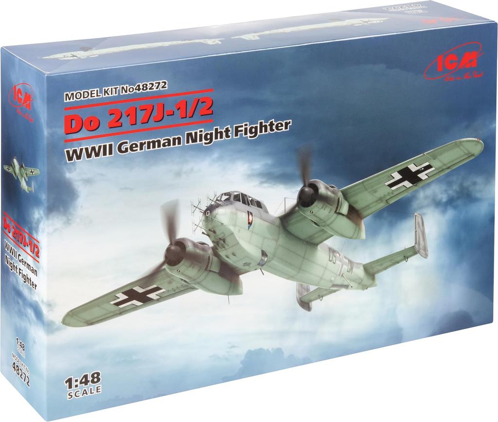 ICM Scale German Air Force Dornier Night Fighter Plastic Model Kit 48272 1/48 Do217J-1/2