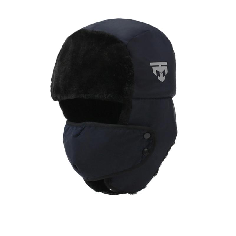 Winter Cap Men Women Velvet Thick Bomber Hat Outdoor Cycling Cap Warm Ear Protection Cold Ski Cap