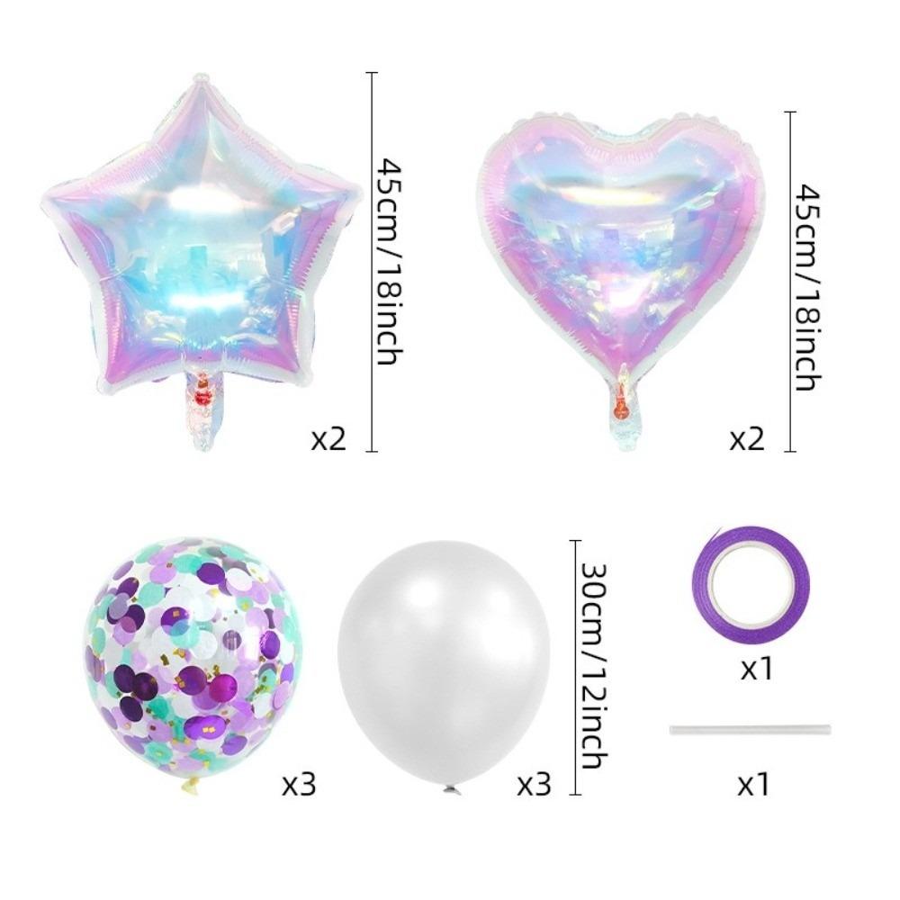Bunte Folienballons Schillernder Herzförmiger Ballon Neues Schmetterlingsballon-Set Geburtstagsparty