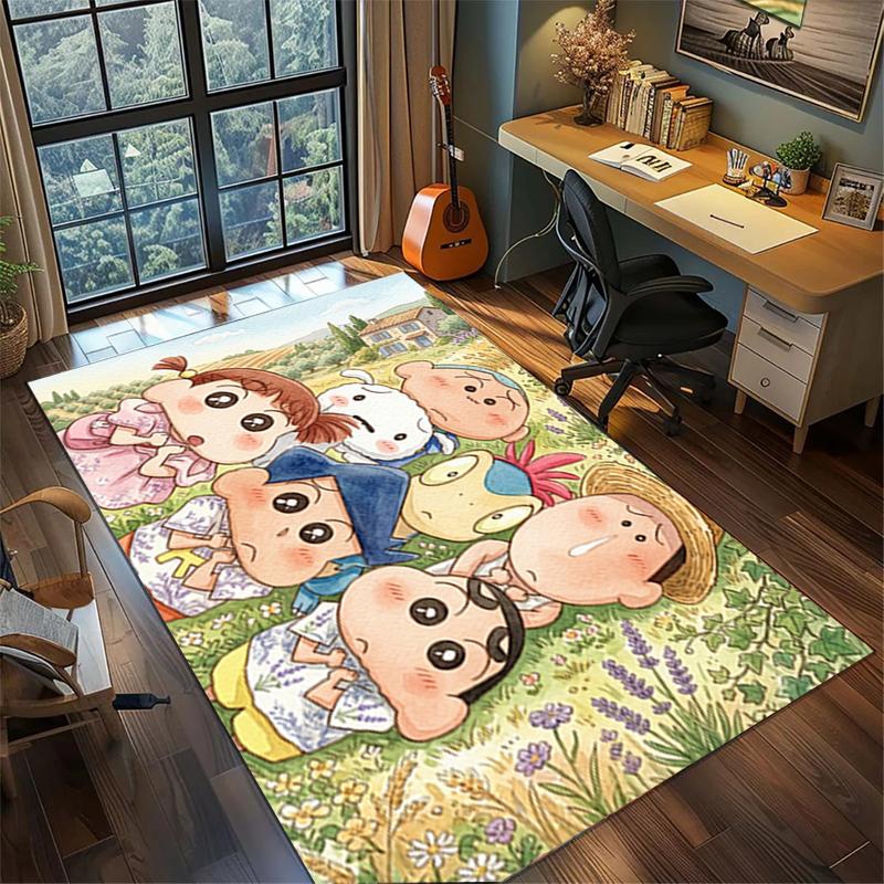 Crayon Shin-chan Non Slip Gamer Mat Large Washable Area Rug Bedroom Home Floor Decor