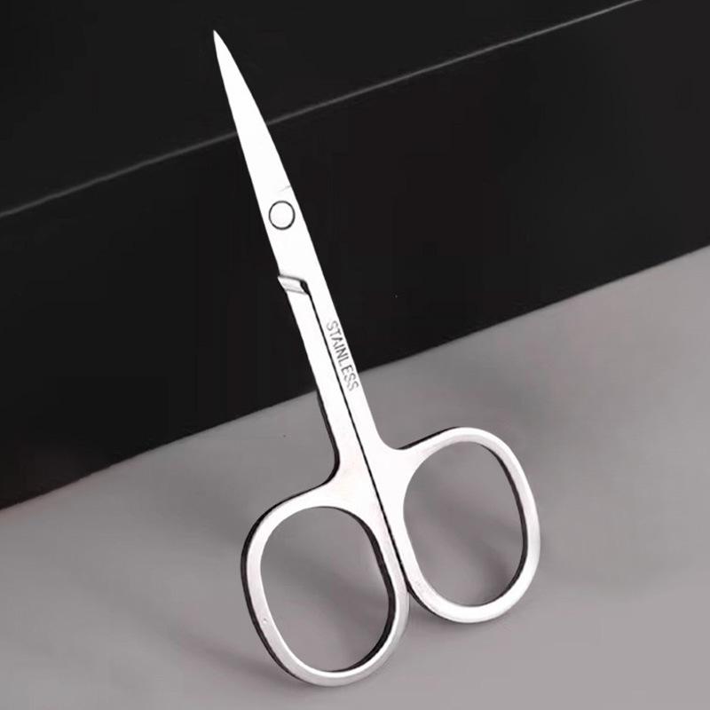 

Триммер для бровей и носа из нержавеющей стали с ножницами для ресниц и специальной бритвой для бровей.