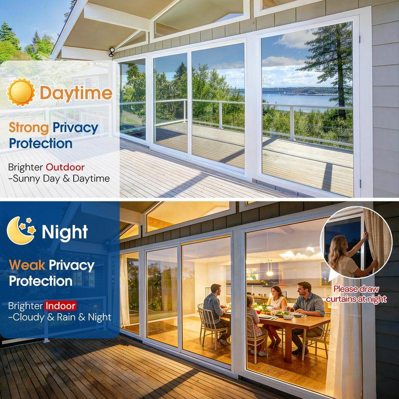 

Vinyl Glass Window Privacy Film Anti Look Mirror Tint Foil One Way Sun Blocking Stickers UV Covering Static Cling Window Film 40CMx100CM