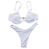 Sexy Women Solid Color Swimsuit Underwired Bra G-string Briefs Beach Bikini Set