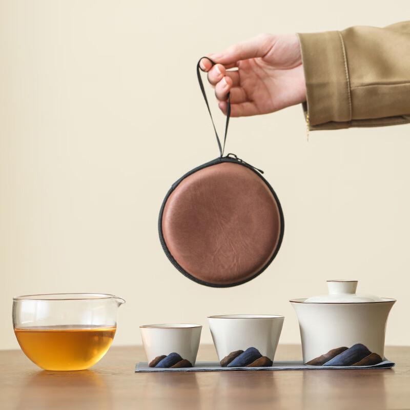 Mountains & Rivers Ash Glaze Travel Tea Set