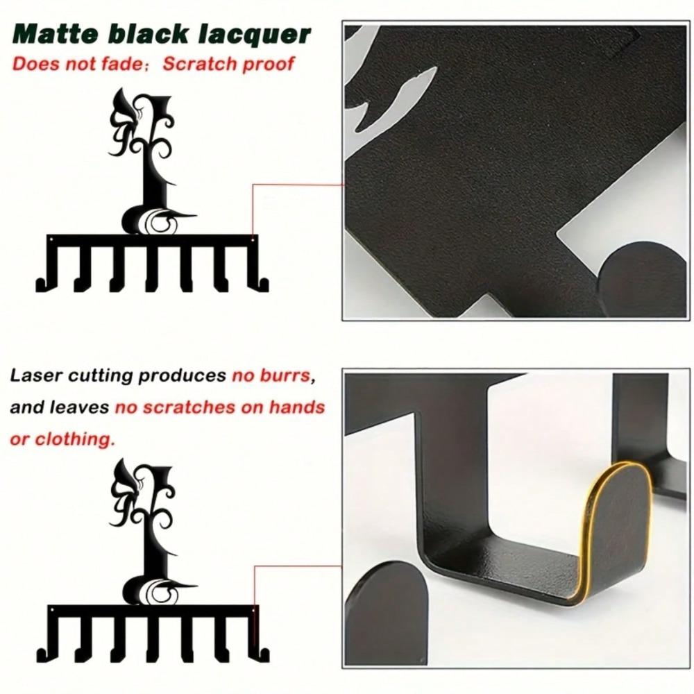 Vintage L Shaped Key Holder 7 Hooks Wall Decor Durable Entryway Bedroom Housewarming Gift