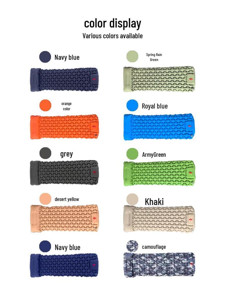 Ultralight Portable TPU Inflatable Camping Pad - Moisture-Proof, Single/Double, Foot-Press Design