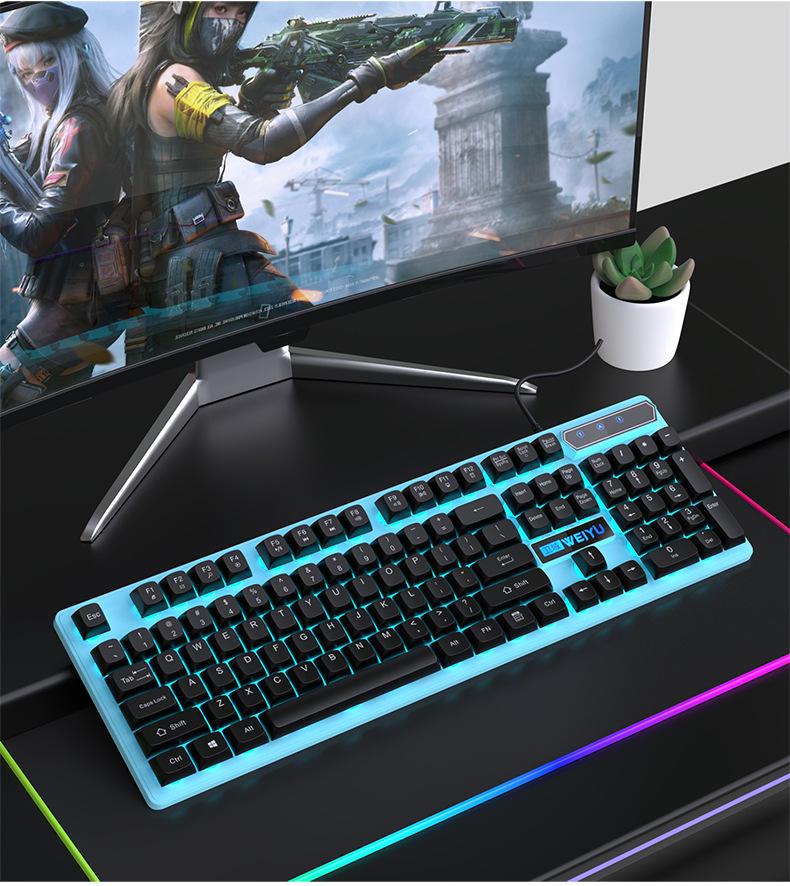 Luminous Wired Keyboard & Mouse Set for Gaming - Mechanical Feel