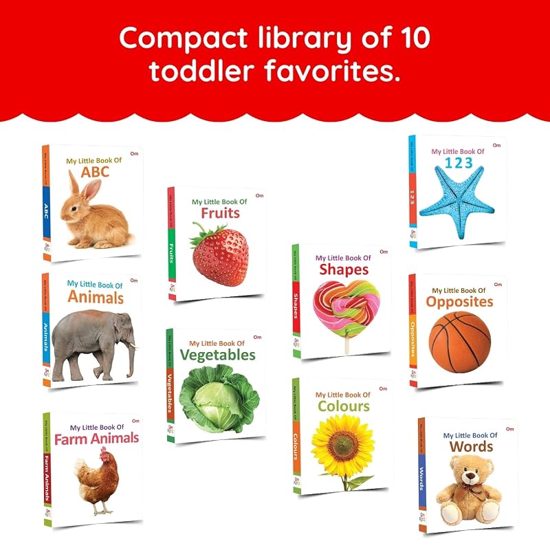My First Library Box Set of Board Books for Babies, Toddlers & Kids Early Learning Educational Set To Learn ABC, Numbers, , Shapes, ... Bi