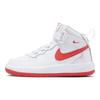 Nike Force 1 Mid Easy On Fashion Shock Absorbing Durable High Top Casual Shoes Kids Sneakers White Red FJ1917-106
