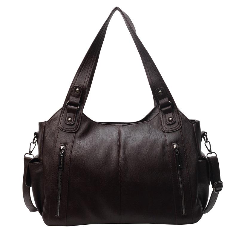

2026 Women s Retro Large Capacity Tote - Stylish Texture Work & Commute Crossbody Bag for Short Trips 40x25x15 кавовий