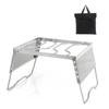 Quick Setups Camping Folding Stove Stand Portable 5 Height Adjustments Windproof for Efficient Cooking 304Stainless Steel