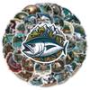 10/50 PEZZI Adesivi Cool Outdoor Teschio Pesca Lua Lure Pesca Graffiti Adesivi per Fai da Te Bagagli Laptop Moto Bicicletta Sticke