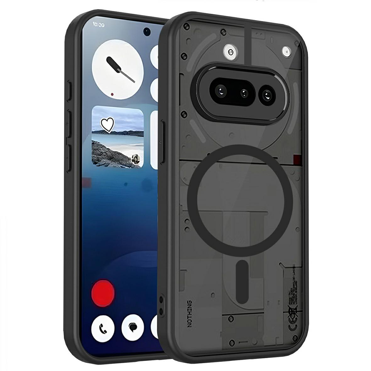 For Nothing Phone (3a) Magnetic Case Skin Touch Matte Translucent PC + TPU Anti-Drop Phone Cover