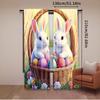 Vintage Rabbit Print Curtains Modern Style Living Room Bedroom Kitchen Easter Decor Many Other Occasions Curtain Set Of 2 Elegant Made Polyester