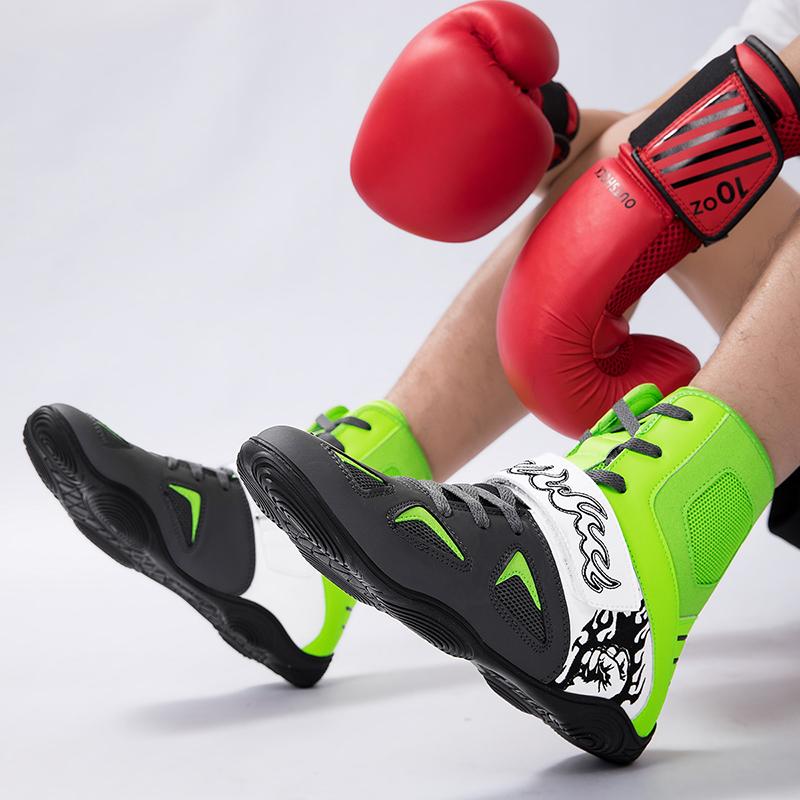 Men Boxing Shoes Brand Sneakers Training Breathable Women Outdoor Wrestling Shoes Professional High Ankle Non-Slip Boxing Boots