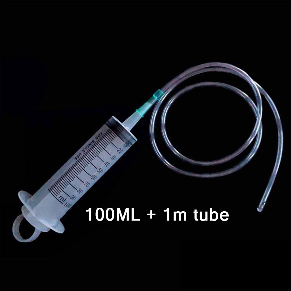 

100-550ml Large Capacity Syringes Reusable Needle Barrel Oil Pump With 1m Hose For Pet Feeding Measuring Pump Vacuum Syringe