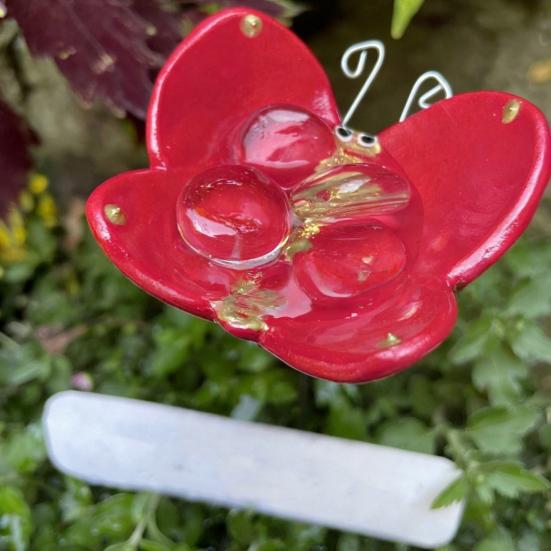 Bee Watering Station Butterfly Puddler with Glass Balls Decorative Hydration Station for Outdoor Garden Pollinators Safe Hydration