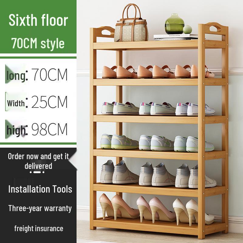 Economical Bamboo Shoe Rack for Home Entrance, Stylish Multi-layer Indoor Storage Cabinet